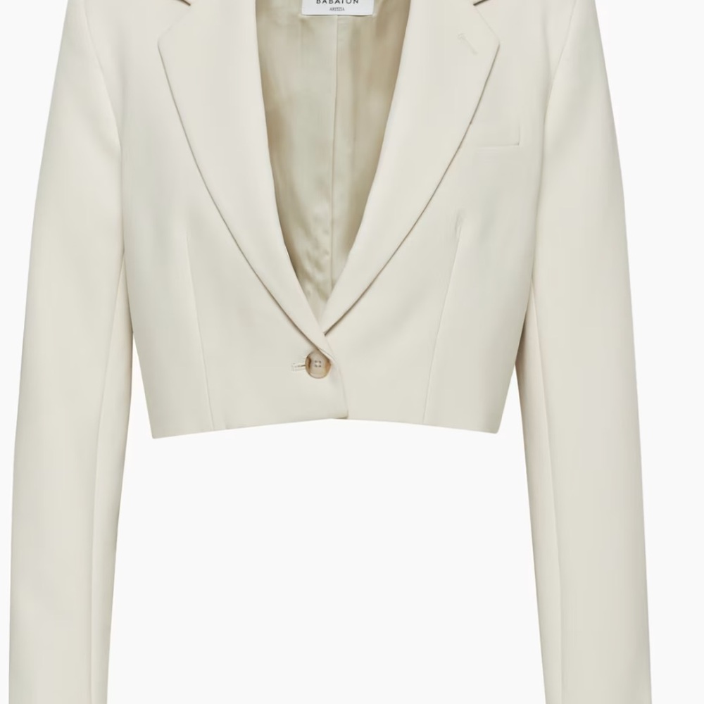 Babaton Matte Pearl Cropped Blazer